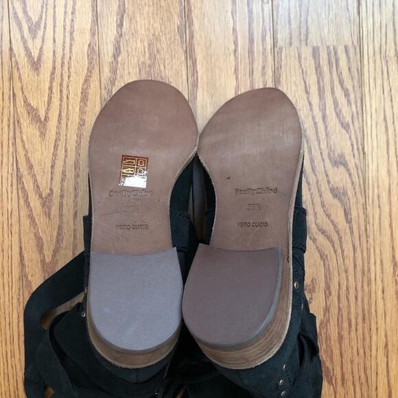 SEE BY CHLOE Studded Dasha Tassle Suede Boots Black Fringe Women’s Size 6 NWOB - Picture 5 of 14